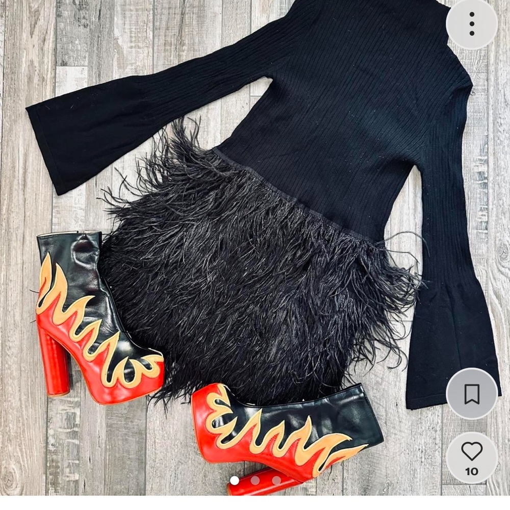 Feather sweater dress